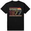 Male Top Vintage 1977 Limited Edition Black T Shirts Streetwear Harajuku Fashion 47th 47 Years Old Birthday Party Tshirt