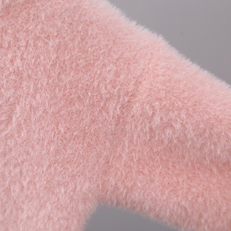 Child Sweater Autumn Winter Pullover Tops Girls Round Neck Sweaters Velvet Cartoon Long Sleeve Knitted Shirt