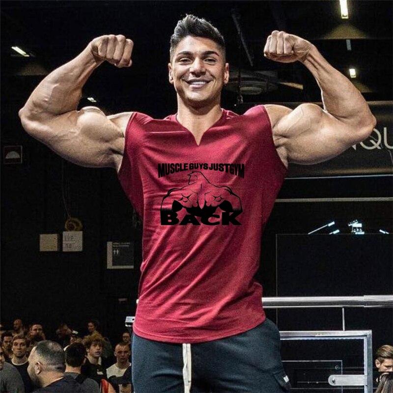Muscleguys Summer Fitness Bodybuilding Sleeveless T-shirt Fashion Comfortable Running Tank Tops Workout Clothes for Men