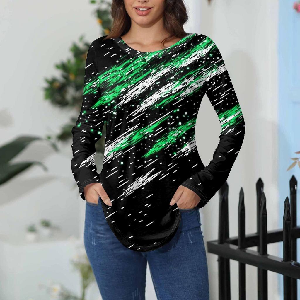 Tee Shirts For Women Fall Casual Long Sleeve Shirts Sweatshirt Vintage Graphic Printing Top Pullover
