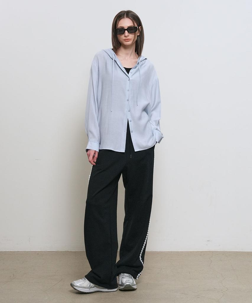 GENERALIDEA Summer Loose Fit Wrinkle Hooded Shirt [Sky Blue] / Gf1Lsh512