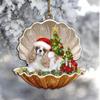 2D Christmas Tree Dog Hanging Pendant Acrylic Dog Acrylic Car Ornament Xmas Dog Keychain Christmas