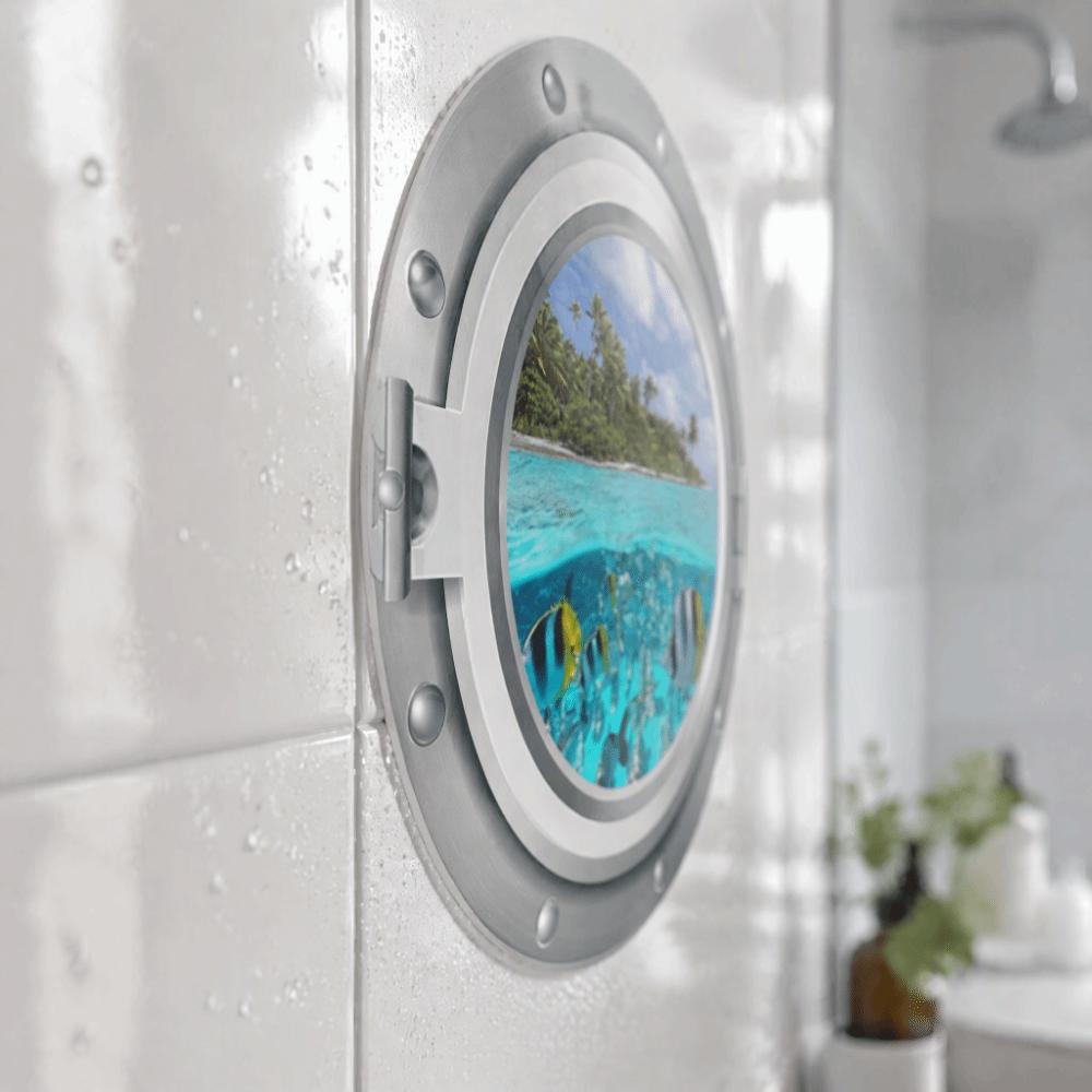 3D Effect 3D Ocean Wall Decals 35x35cm Peel and Stick Wall Decals Rental Apartment