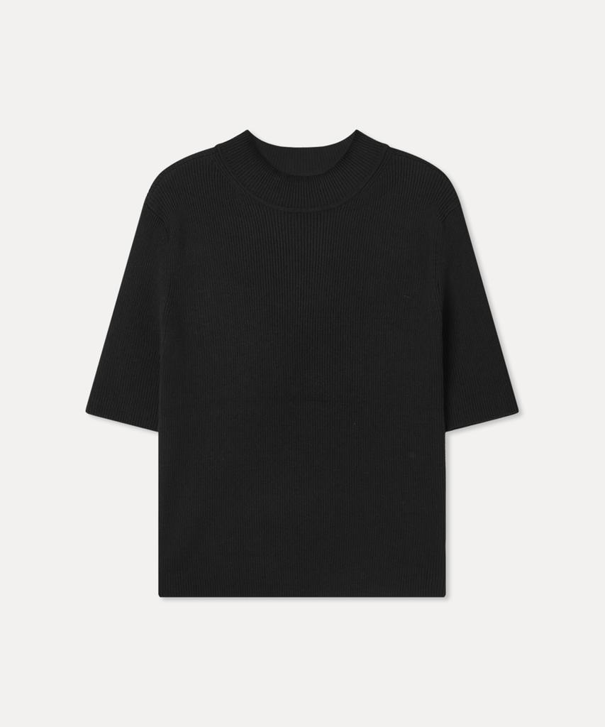 MIXXO Базовый пуловер с воротником-стойкой и короткими рукавами Re Kaft30T_Miwkag40Qt