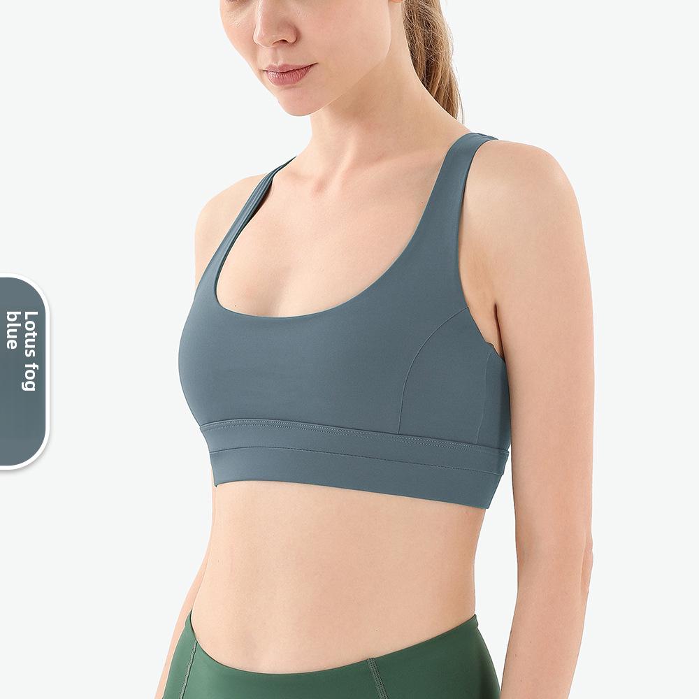Противоударный спортивный бюстгальтер: Европейский и американский быстросохнущий, высокопрочный поддерживающий жилет для йоги со стильным дизайном спины для женщин