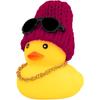 wonuu Rubber Duck Car Ornaments Yellow Duck Car Dashboard Decorations with Propeller Helmet for Christmas Decor and Home Decorations for Adults