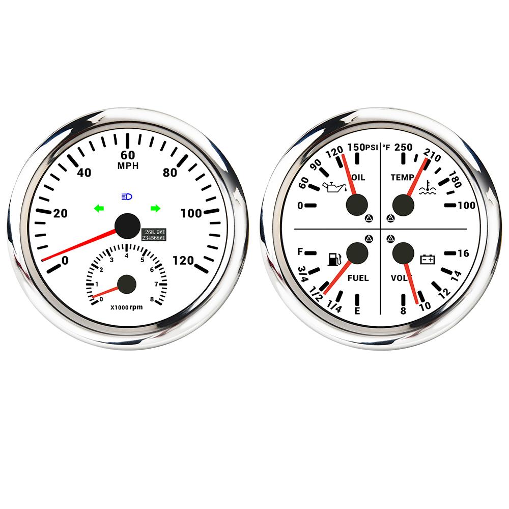 ELING 110MM GPS Speedometer 0-120KMH 0-200KM/H 0-120M 0-160MPH with RPM Tachometer with 4in1 Multifunction Meter with Backlight