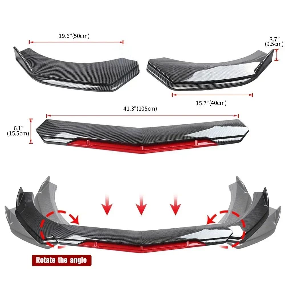 NEW Artudatech 4PCS Universal Car Front Bumper Lip Body Kit Splitter Spoiler Diffuser Protector Car Accessories