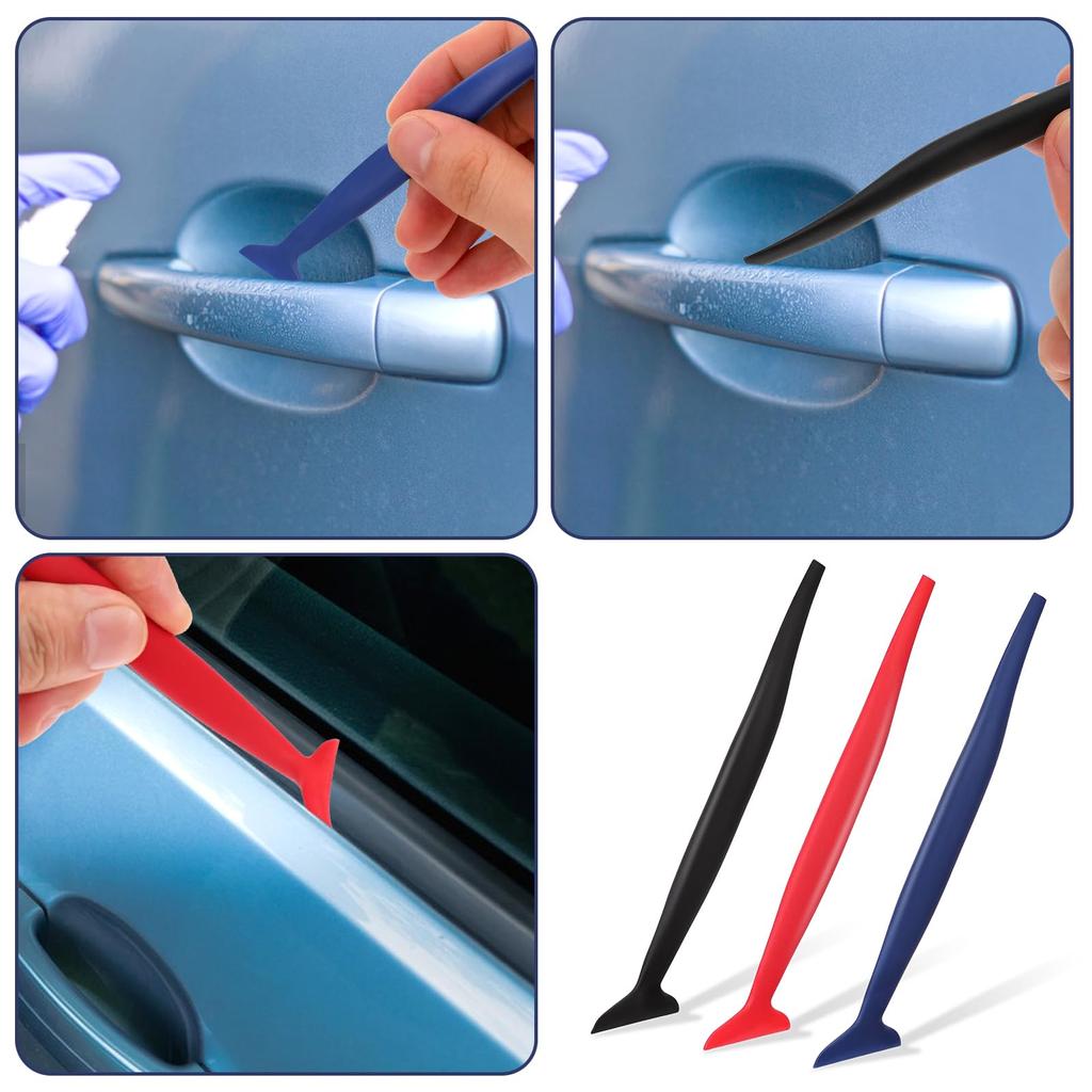 Hariendny Набор из 3 ракелей для виниловой оклейки автомобиля, набор инструментов для виниловой оклейки автомобиля 3 в 1, инструмент для тонировки окон