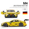 1/32 Модель гоночного автомобиля BMW M4 DTM Игрушка из сплава литья под давлением со звуком и светом Модель с механизмом оттягивания Коллекционные игрушки для мальчиков Праздничные подарки