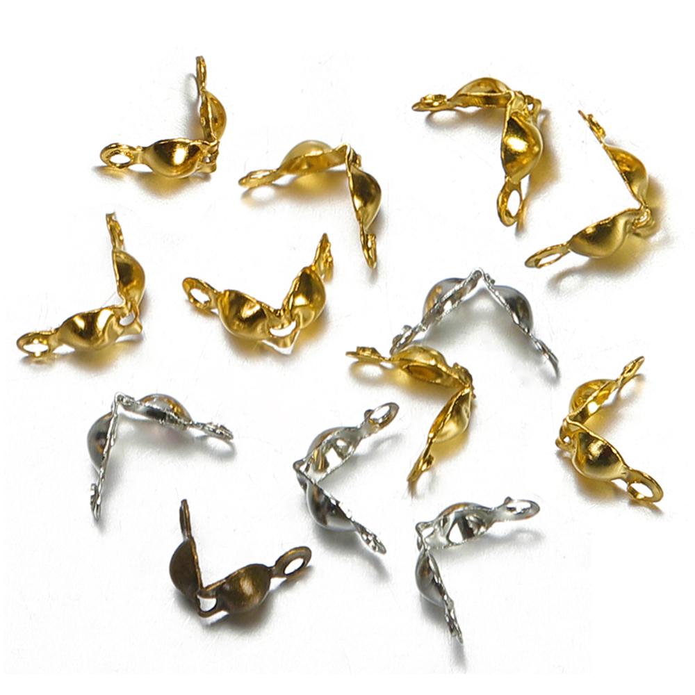 200pcs 4x7mm DIY Ball Chain Clasp End Crimps Calotte Connectors Beads Fastener Accessories for Jewelry Making Components