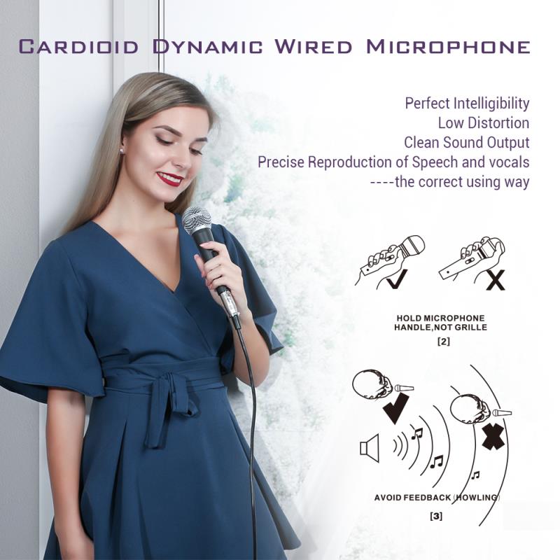 Караоке микрофон ручной профессиональный проводной динамический микрофон четкий голосовой микрофон для караоке часть вокального музыкального исполнения