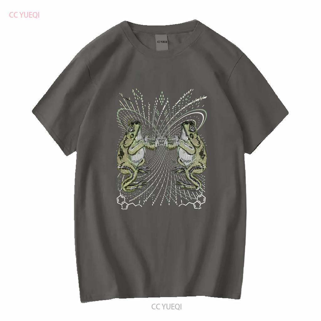 Glowing Bufo Alvarius Psy Trance T Shirt UV Active Goa Festival Psychedelic Tribal Men Screenprinted Art DMT Toad vintage