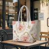 Sweet Romantic Pink Heart Lock Print Shoulder Tote Bag For Women Daily Outdoor Casual Use