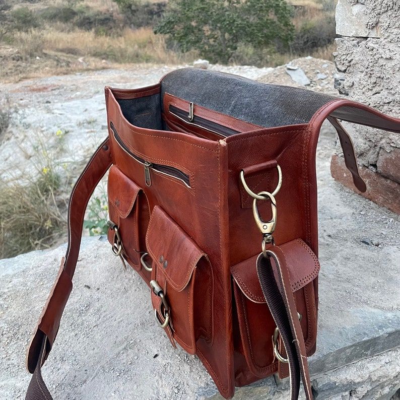 Сумка-мессенджер из кожи ручной работы для ноутбука через плечо, персонализированная офисная сумка-портфель, деревенская винтажная сумка-мессенджер для мужчин и женщин