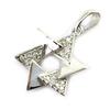 [M7111] - White 'Star of David' Silver Pendant