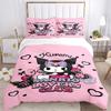 3pcs Kuromi Sanrio Lovers Club Pattern Bedding Set, 1* Cover + 2*Pillowcases, Printed Bedding Set, Soft and Comfortable, Suitable for Bedroo