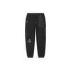 Li Ning Badfive Letter Pattern Print Solid Color Fleece Loose Warm Cuffed Sports Long Pants Men Bottoms Black AKLR733-4