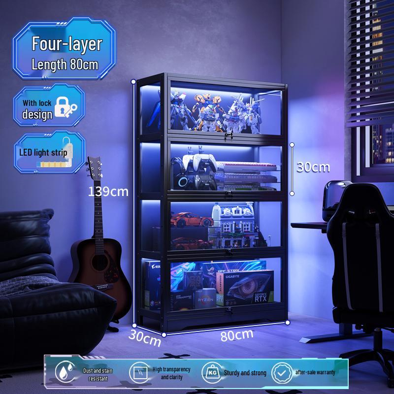 Акриловая стеклянная витрина с замком для игрушек и призов