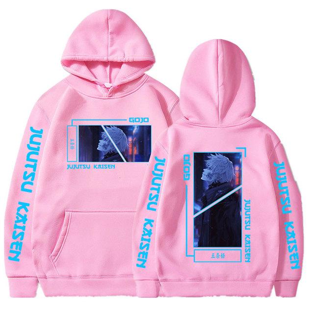 Japanese Anime Jujutsu Kaisen Hoodies Cartoon Printed Gojo Satoru Hoodies Men Women Casual Oversized Hooded Long Sleeves Sweatshirts Streetwear