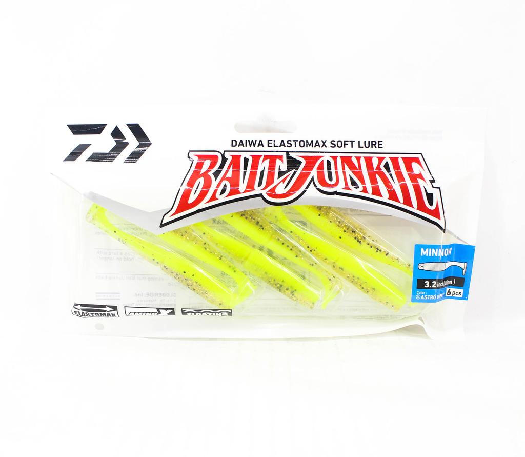 Daiwa Soft Lure Bait Junkie Minnow 3.2 Inch 6 Per Pack Astro Guppy (3061)