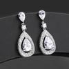 Luxury Wedding Party Crystal Water Drop Earrings for Women Brand Designer Fashion Zirconia Eardrop Luxury Dangler Jewelry