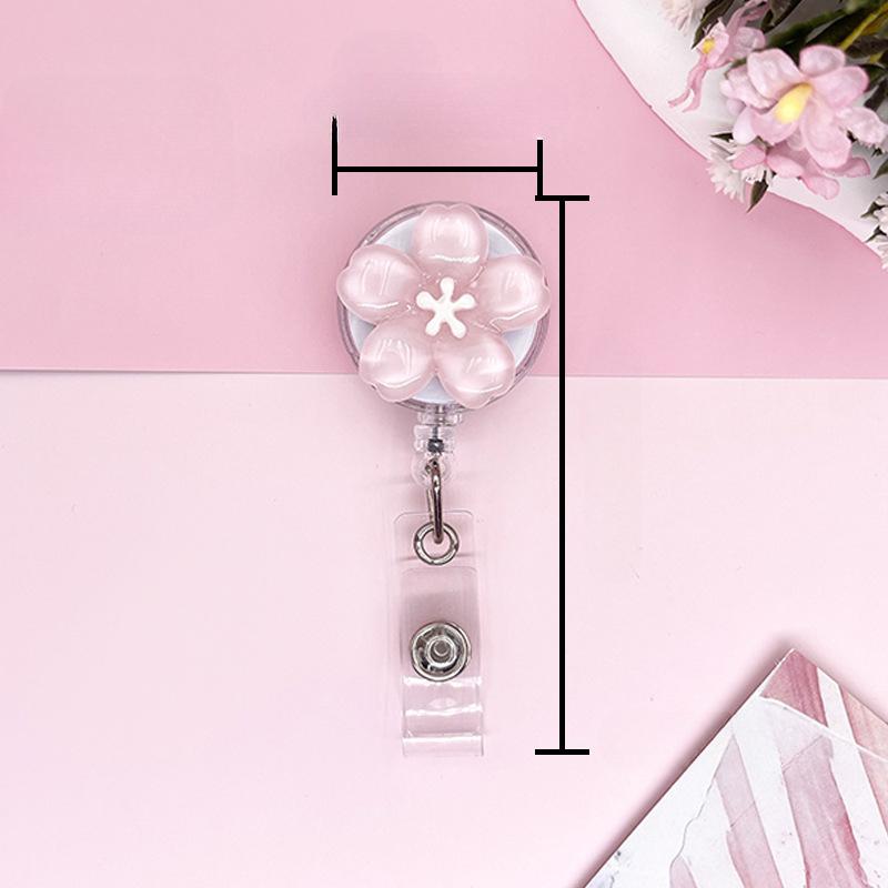 Милый прозрачный цветочный бейдж-ролик для женщин, выдвижной, с зажимом для ID-карты работника, держатель для бейджа с ID-картой врача, медсестры