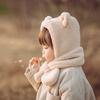 Cute Bear Baby Plush Hat Scarf Winter Lamb Fleece Ear Protection Cap for Toddler Boy Girl Cartoon Warm Kids Beanie Caps
