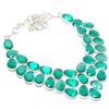 Natural Green Monalisa Gemstone 925 Sterling Silver Jewelry Necklace 18" O9d33