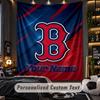 TapestryBoston Red Sox Custom Name Text Personalized Wall Hanging Tapestry Home Wall Decor