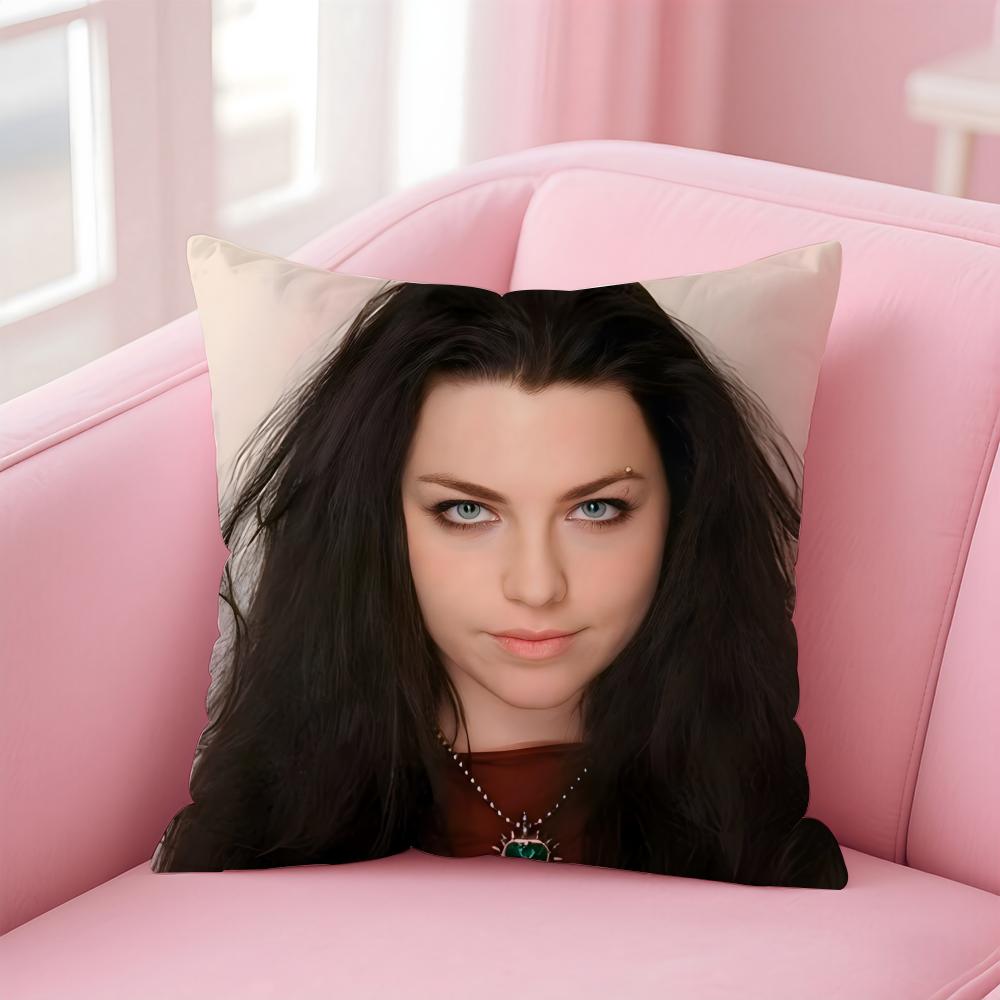 American Sexy Singer Evanescence AAmy Lee Cushion Cover Pillow Case Soft Skin Friendly Fabric  Concealed Zipper