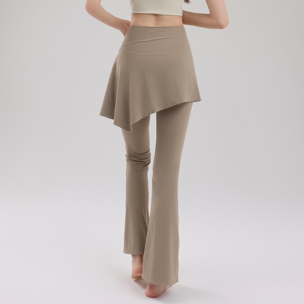 Women's Autumn Flared Yoga Pants, Hip-Lifting Skirted Design for Pilates & Fitness