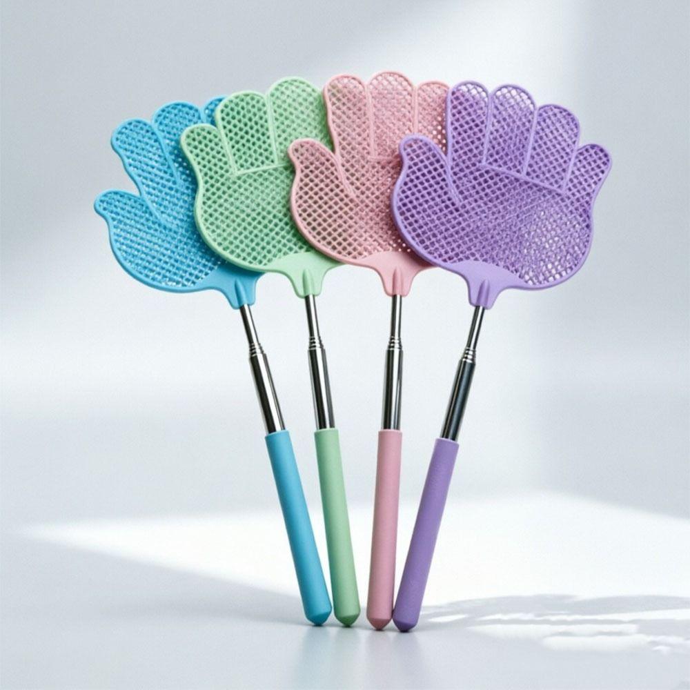 5Pcs Retractable Palm Shaped Fly Swatter Durable Extendable Bug Swatter  Kitchen Use