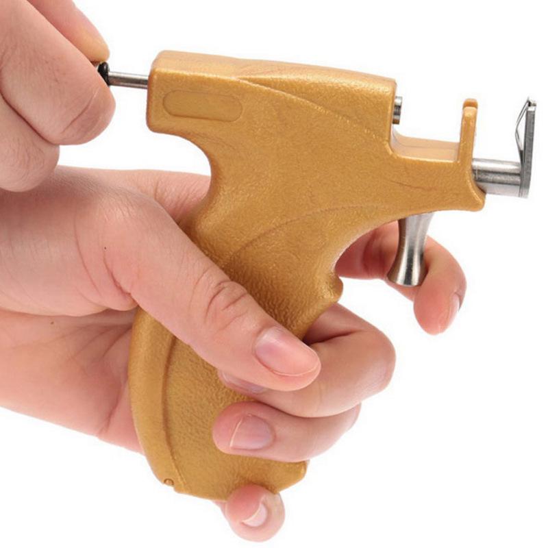 Пистолет для пирсинга ушей из нержавеющей стали с набором сережек-гвоздиков для хряща