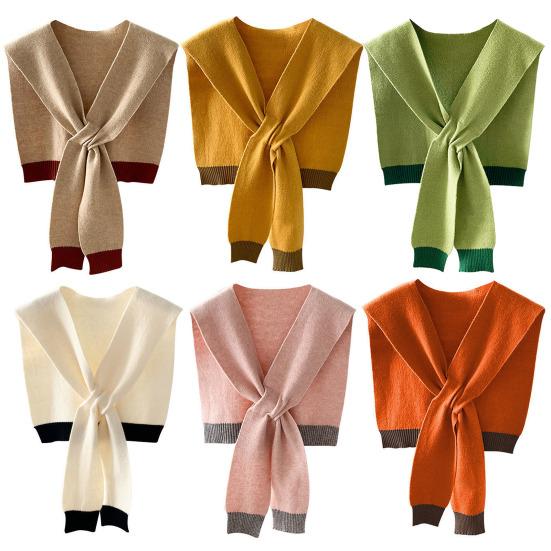 Женская вязаная шаль пэчворк цвет мягкий узелковый дизайн универсальная мягкая текстура шаль зимний теплый шарф