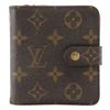 Compact Zip Bi-Fold Wallet M61667 Brown Monogram Canvas Unisex Used