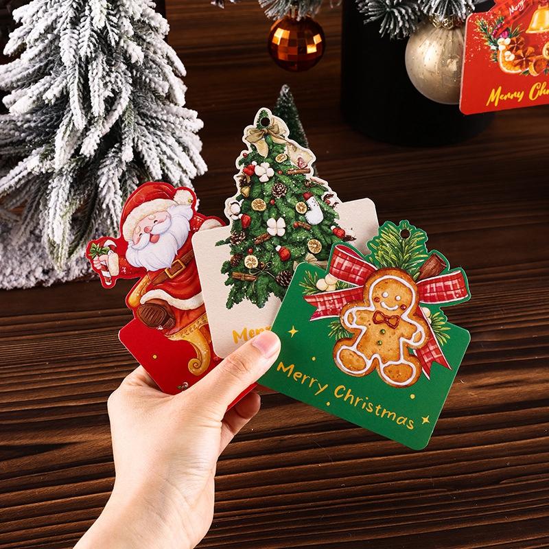 Открытки с Рождеством и Новым годом 2025 Поздравительная открытка Navidad Складные открытки Елка Рождественская Вечеринка Подвесное украшение