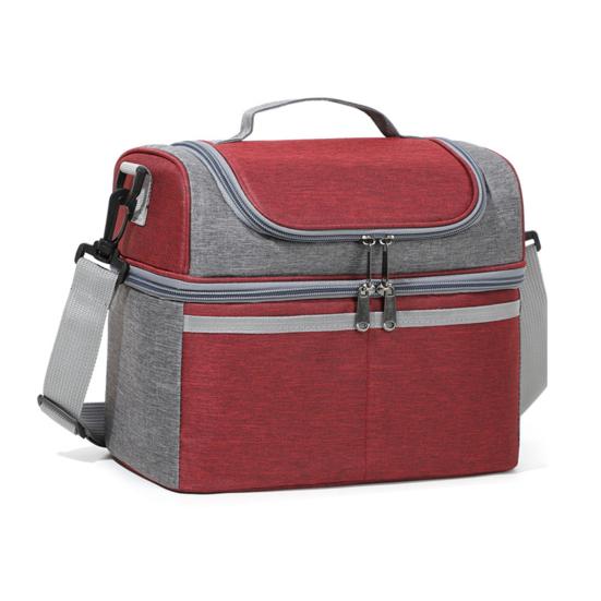 Insulated Lunch Bag Double Deck Lunch Tote Large Leakproof Expandable Lunch Box Reusable Tote Cooler Bag with Pocket for Work Picnic Outdoor