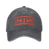Vintage NIN Nine Inch Nails Metal Band Baseball Caps for Unisex Women Distressed Denim Headwear Outdoor Travel Gift Hats Cap