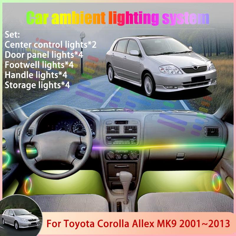Для Toyota Corolla Allex MK9 E120 E130 2001~2013 2/18 в 1 Автомобильная лампа атмосферной подсветки RGB Оттенок Комплект Стример Атмосферный комплект Неоновые огни 4