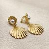 No Need Ear Piercings Luxury Gold Shell Imitation Pearl Earrings Fashionable Ear Clip Earrings Unique Earrings