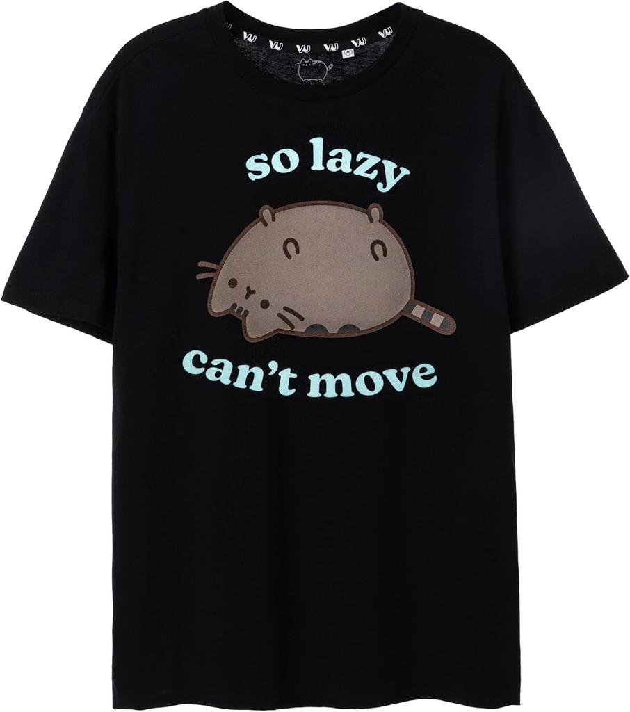 Женская футболка Pusheen с принтом для женщин _ Свободная милая футболка с котенком с коротким рукавом _ Взрослая одежда с интернет-котом Топ