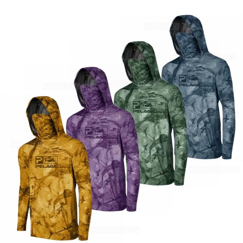 UV Protection Fishing Shirt Long Sleeve Hooded Coverall Men Women Quick Dry Outdoor Angling Gear