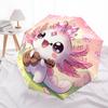 1pc Cute Axolotl Playing Guitar Automatic Opening and Closing Cartoon Umbrella, Portable Small Umbrella for Men and Women P030