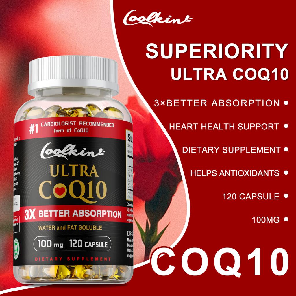 Coolkin Коэнзим Q10 - Водорастворимая и жирорастворимая формула - Здоровье сердца, клеточная энергия