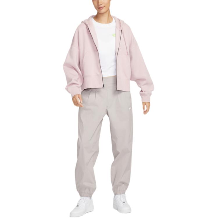 Nike Короткая куртка с капюшоном на молнии, женские куртки цвета шампанского DN4952-645