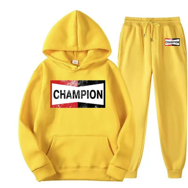 Комплект худи с длинными рукавами и ретро-логотипом Champion для осени и зимы