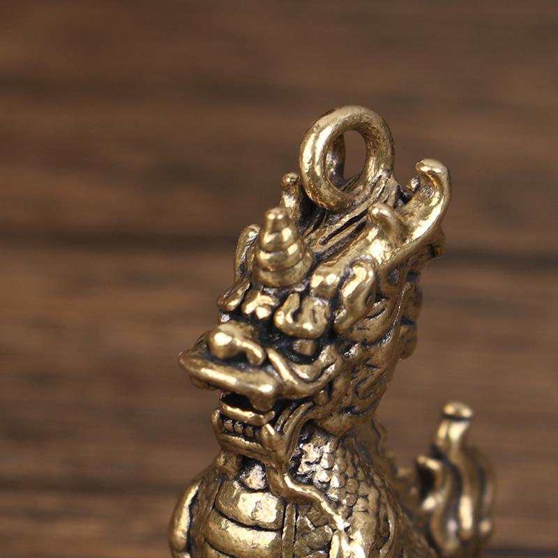 Цилинь Удача Животное Фэншуй Винтажная Статуэтка Статуэтка Богатство Латунный Декор Процветание Китайский Стиль Орнамент