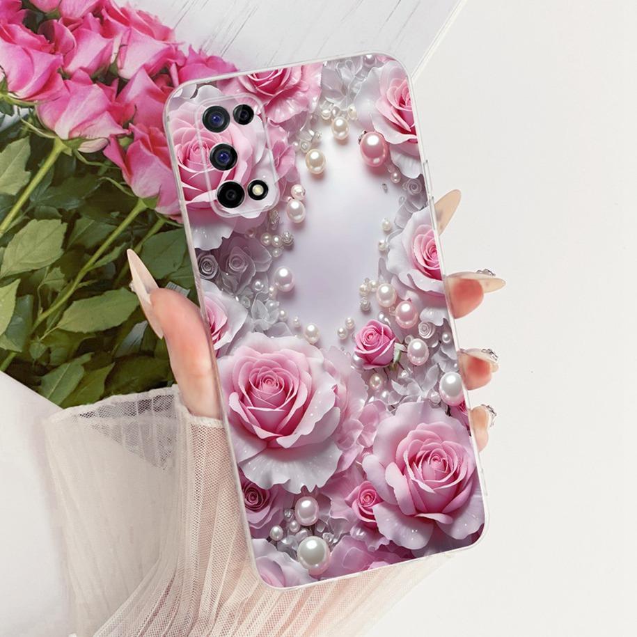Для Realme 7 5G Чехол Narzo 30 Pro 5G Обложка RMX2111 Новый Модный Цветочный Узор Мягкий Силиконовый Бампер Для Realme V5 Q2 Fundas Coque