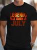 July Legends Cute Mens T-shirt Harajuku Vintage O-Neck Oversized Short Sleeve Versatile 100% Cotton Daily Casual Streetwear Tops